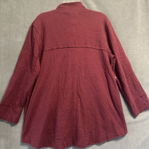 Neon Buddha Button Up Shirt Jacket Artisan Size XL Artsy Lagenlook Craftcore - Picture 3 of 8